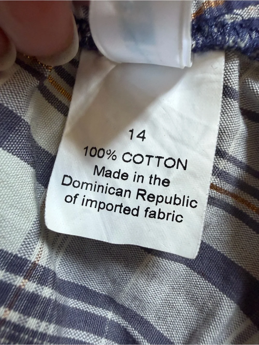 J Crew 100% Cotton Plaid Underwire Balconette Bra in Blue and Cream. Size 14